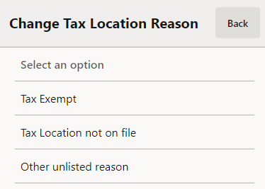Reason Code List