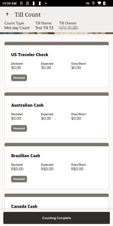 Count Summary - Handheld Count Summary - Handheld