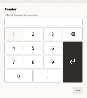 Traveler Check Tender Traveler Check Tender