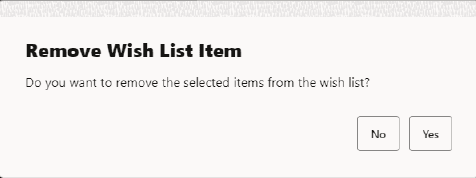 Remove Wish List Item Confirmation