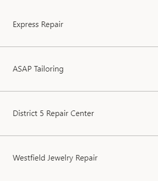 Work Order Vendor List