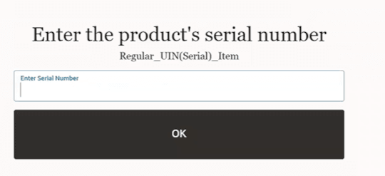 Enter Product Serial Number Prompt Enter Product Serial Number Prompt