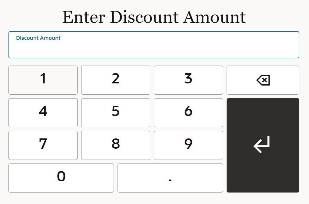 Enter Discount Amount