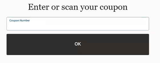 Enter or Scan your Coupon Prompt Enter or Scan your Coupon Prompt