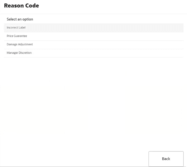 Discount Reason Code