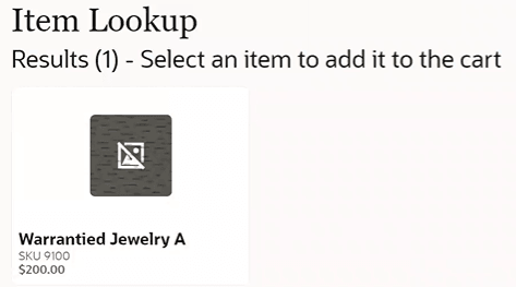 Item Lookup Result — No Product Image Item Lookup Result — No Product Image