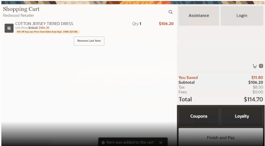 Self Checkout Item Added Self Checkout Item Added