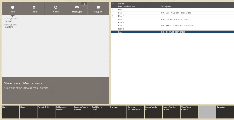 Inventory Bucket - Add Count Section Window