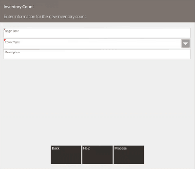Inventory Count Document Form