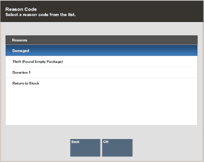 Inventory Adjustment Reason List