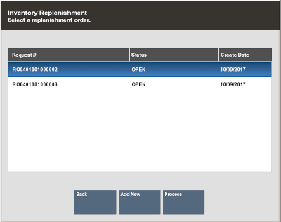 Inventory Replenishment Document Search Results