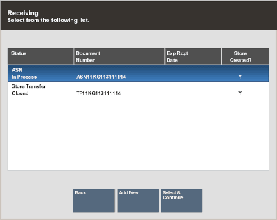 Receiving Documents Search Results