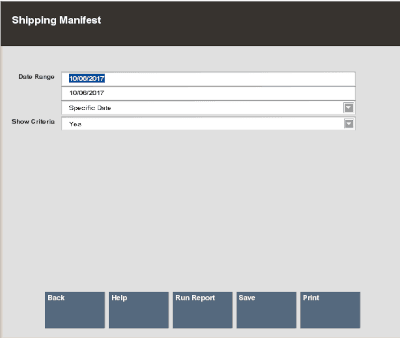 Shipping Manifest Report Form
