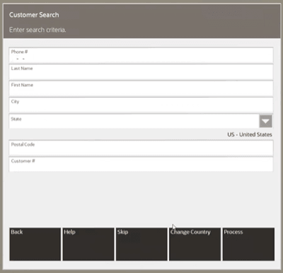 Customer Search Form Customer Search Form