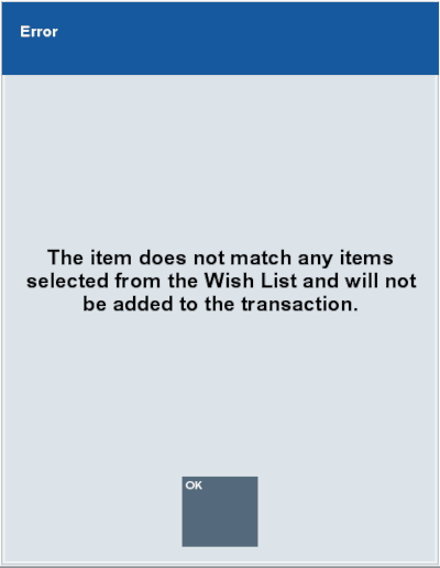 Purchase Items Wrong Item Scanned