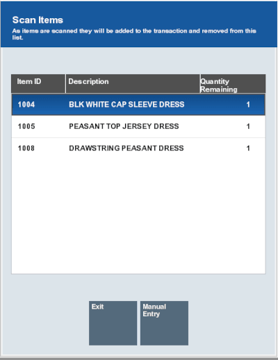 Purchase Item Scan Items Prompt