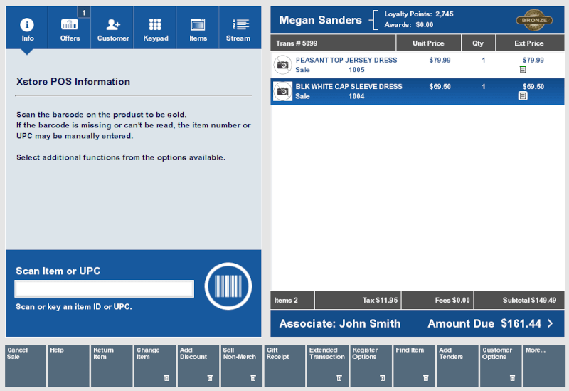 Sales Screen Showing Wish List item Added