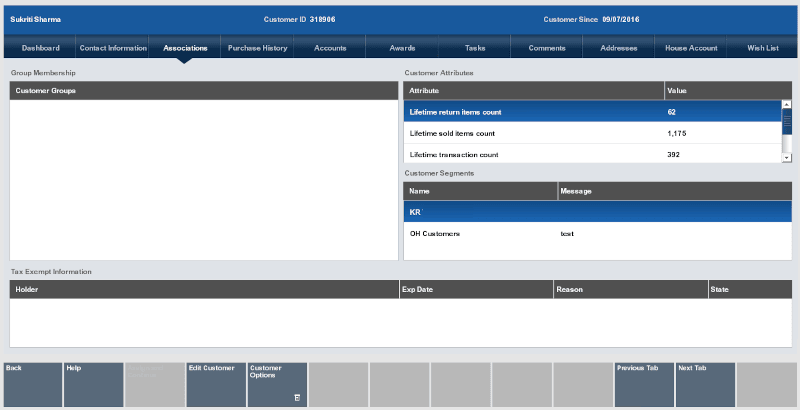 Associations Tab