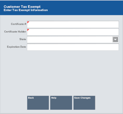 Customer Tax Exempt Form