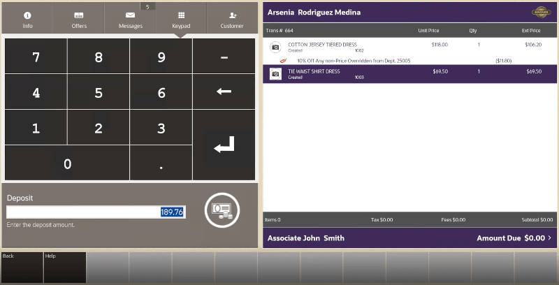 Enter Deposit Amount for Local Inventory Order