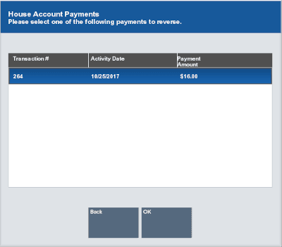 House Account Payments List