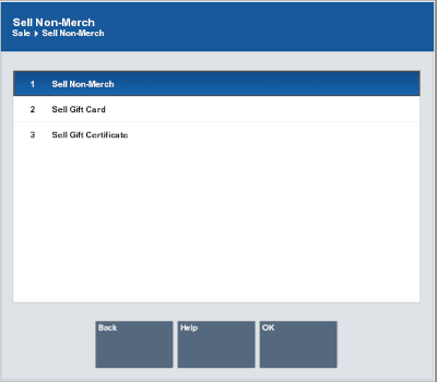 List of Non-Merchandise Options