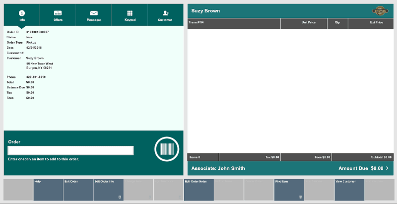 Order Screen - For Pickup Other Store