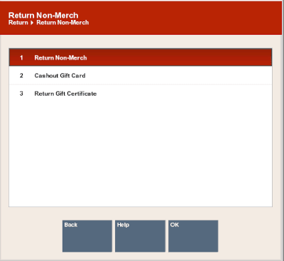 List of Non-Merchandise Categories