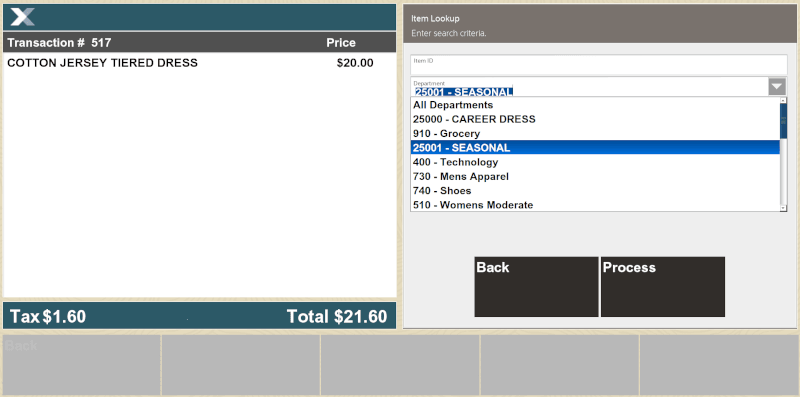 Item Lookup Drop-Down List Item Lookup Drop-Down List