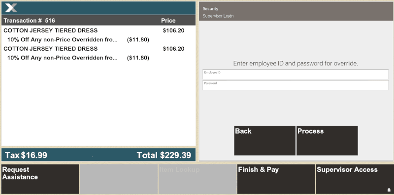 Supervisor Login During Transaction Supervisor Login During Transaction