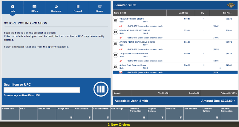 Typical Sale Screen Layout Typical Sale Screen Layout