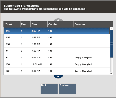 Suspended Transactions Suspended Transactions