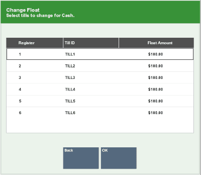 Change Float Till Selection