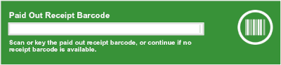 Paid Out Receipt Barcode Prompt