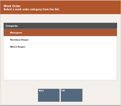 Work Order Categories