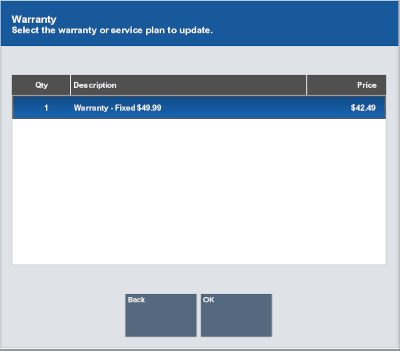 List Of Warranties on the Current Transaction