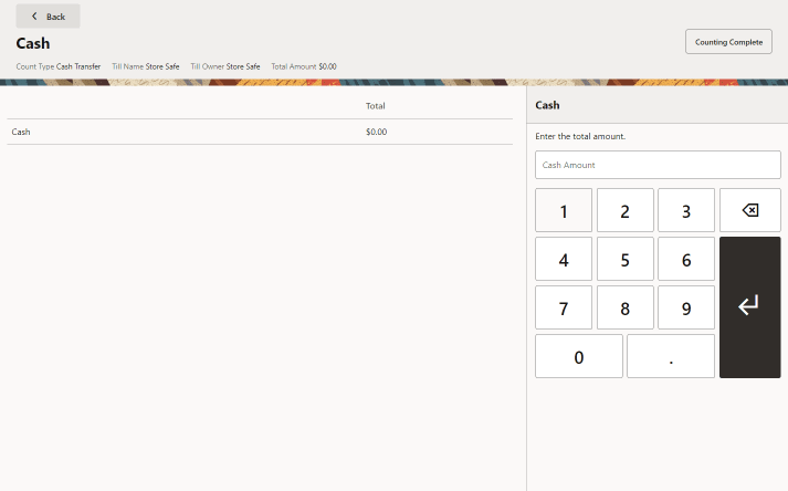 Cash Transfer Amount Prompt