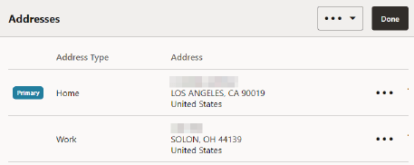 Customer Dashboard - Addresses