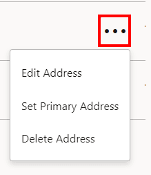 Customer Dashboard - Address Menu