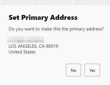 Customer Dashboard - Set Primary Address