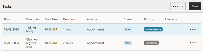 Customer Dashboard - Tasks Drawer