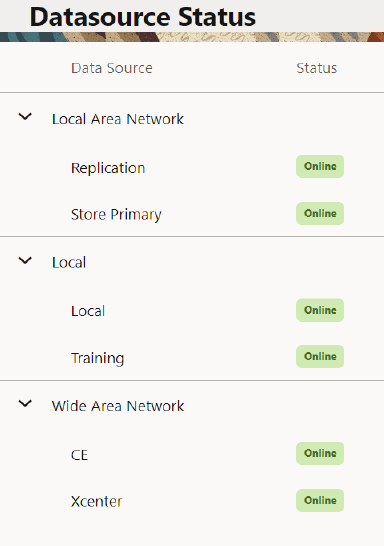 Datasource Status Datasource Status