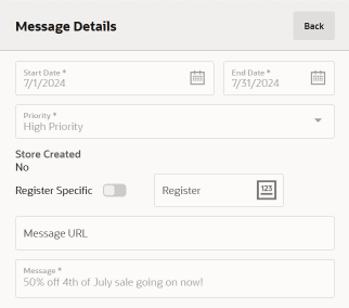 Associate Messages Maintenance