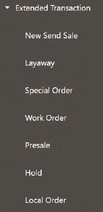 Extended Transaction Menu Extended Transaction Menu