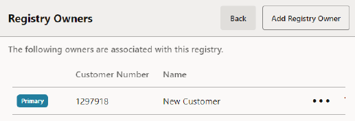 Registry Owners List Registry Owners List