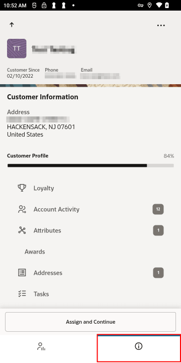 Customer Dashboard (Handheld) - Navigation