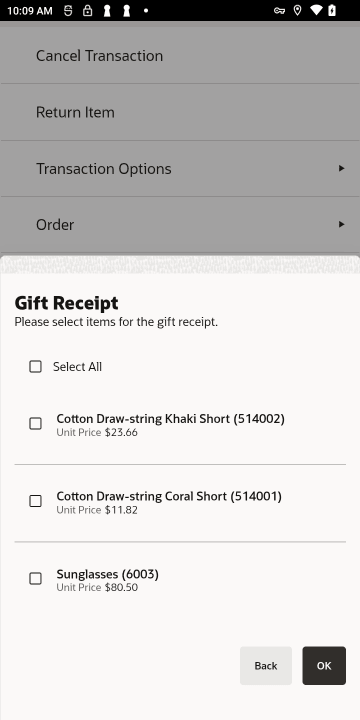 Gift Receipt Items - Handheld