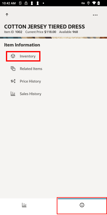 Item Information Navigation - Handheld Item Information Navigation - Handheld