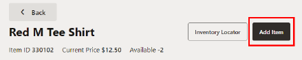 Add Item Option Add Item Option