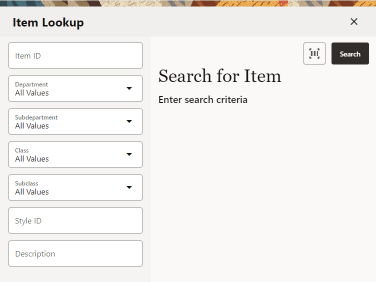 Item Lookup Form Item Lookup Form